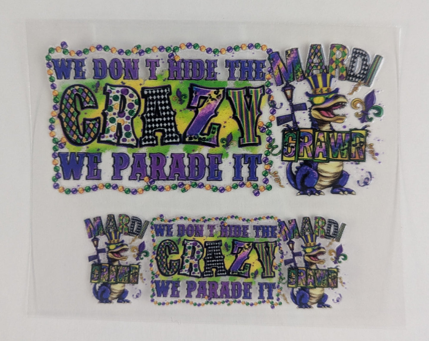 Mini Tumbler Keychain UV/DTF Wraps - Mardi Gras