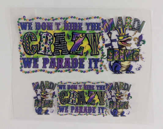 Mini Tumbler Keychain UV/DTF Wraps - Mardi Gras
