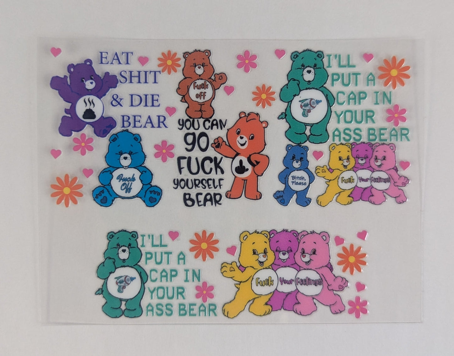 Mini Tumbler Keychain UV/DTF Wraps - Mature 18+ - Naughty Bears - Multiple Designs Available