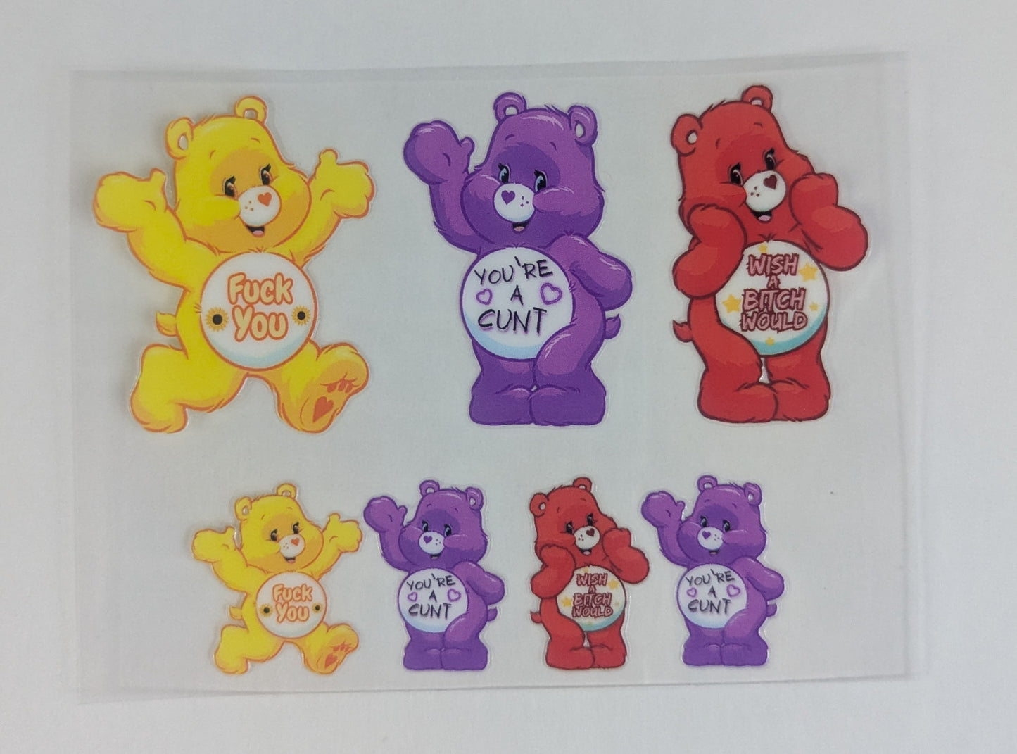 Mini Tumbler Keychain UV/DTF Wraps - Mature 18+ - Naughty Bears - Multiple Designs Available