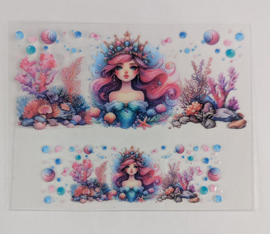 Mini Tumbler Keychain UV/DTF Wraps - Mermaid