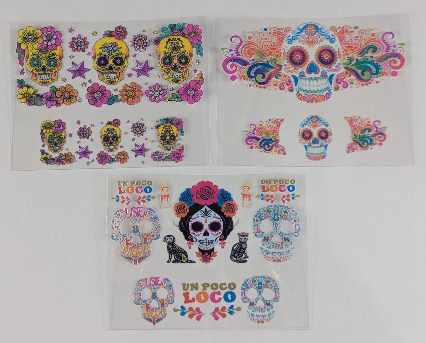Mini Tumbler Keychain UV/DTF Wraps - Skulls - Multiple Designs Available