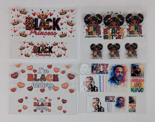 Mini Tumbler Keychain UV/DTF Wraps - Black History - Multiple Designs Available