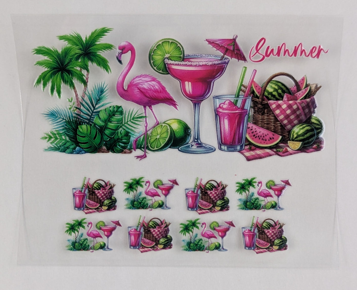 Mini Tumbler Keychain UV/DTF Wraps - Flamingo - Multiple Designs Available