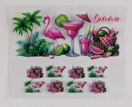 Mini Tumbler Keychain UV/DTF Wraps - Flamingo - Multiple Designs Available