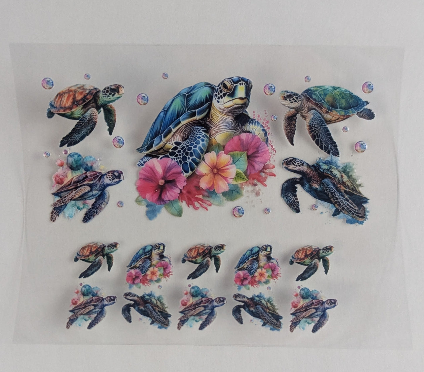 Mini Tumbler Keychain UV/DTF Wraps - Turtle - Multiple Designs Available