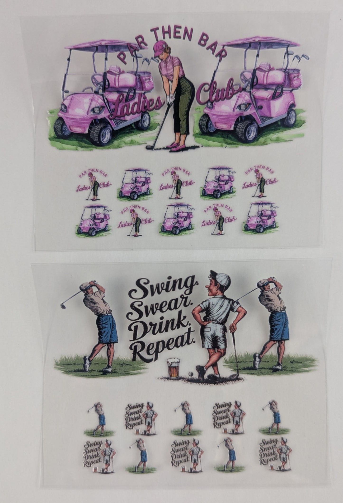 Mini Tumbler Keychain UV/DTF Wraps - Golf - Multiple Designs Available