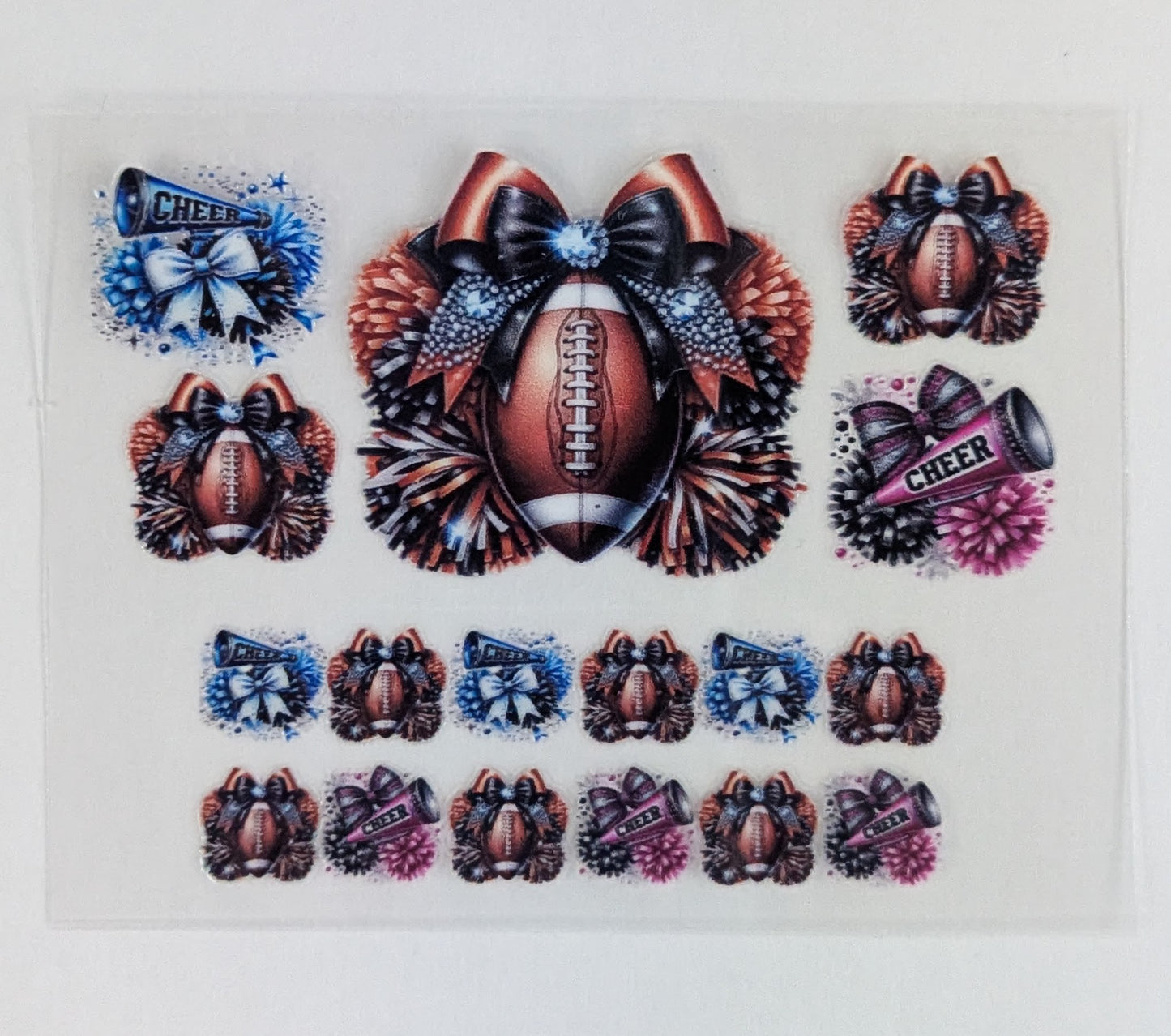 Mini Tumbler Keychain UV/DTF Wraps - Cheer Football Mom - Multiple Designs Available