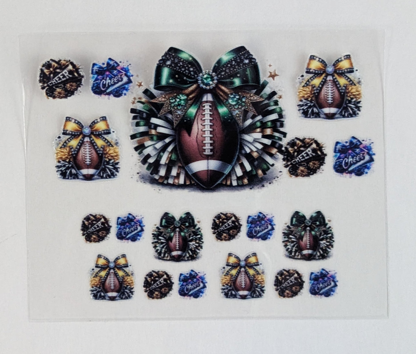 Mini Tumbler Keychain UV/DTF Wraps - Cheer Football Mom - Multiple Designs Available