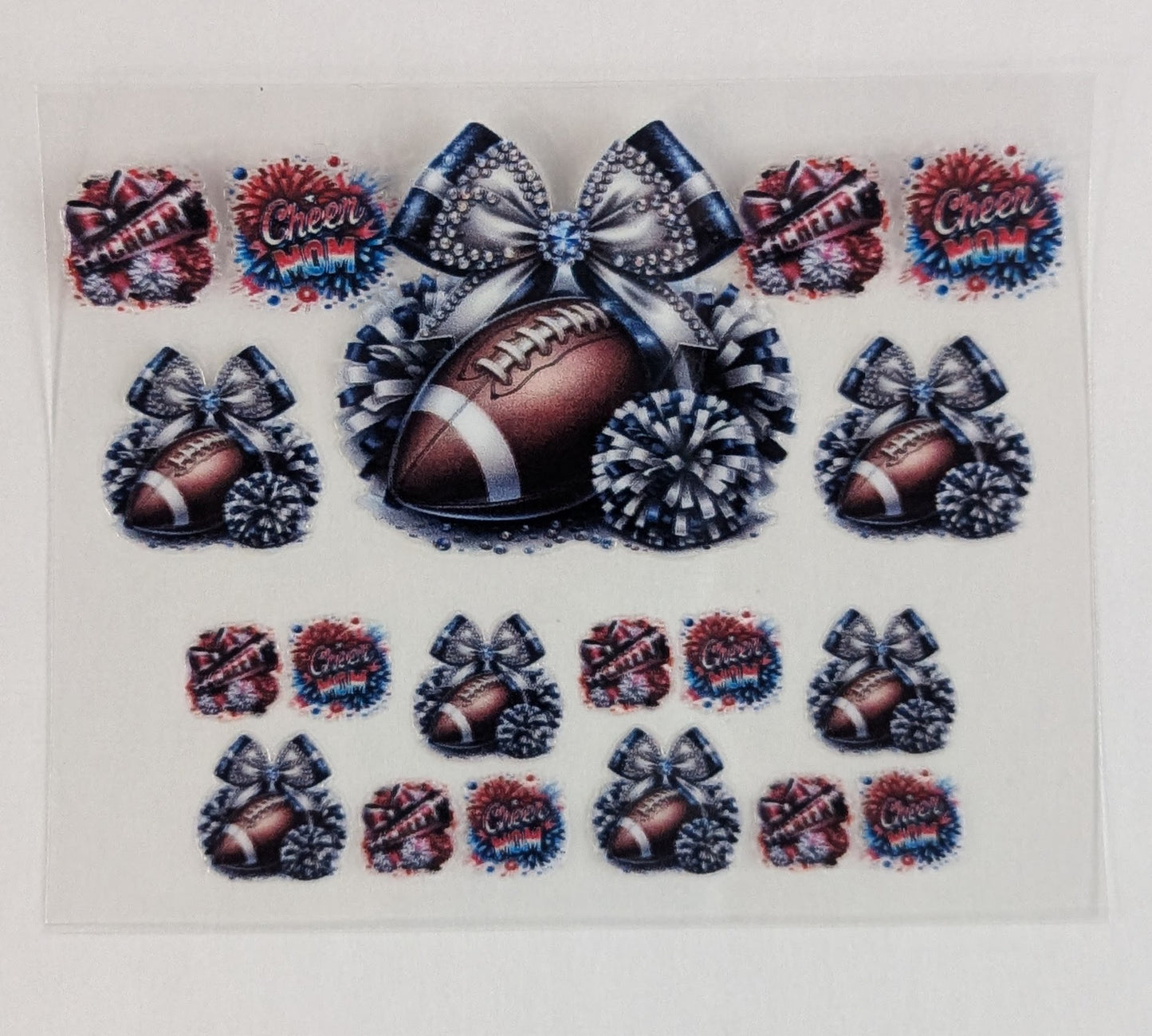 Mini Tumbler Keychain UV/DTF Wraps - Cheer Football Mom - Multiple Designs Available