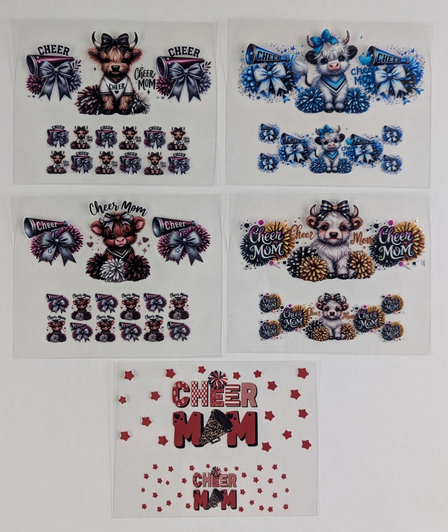 Mini Tumbler Keychain UV/DTF Wraps - Cheer Mom - Multiple Designs Available