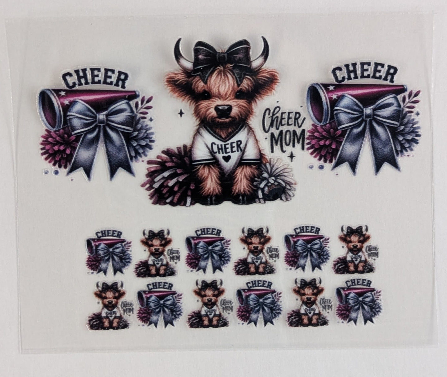 Mini Tumbler Keychain UV/DTF Wraps - Cheer Mom - Multiple Designs Available