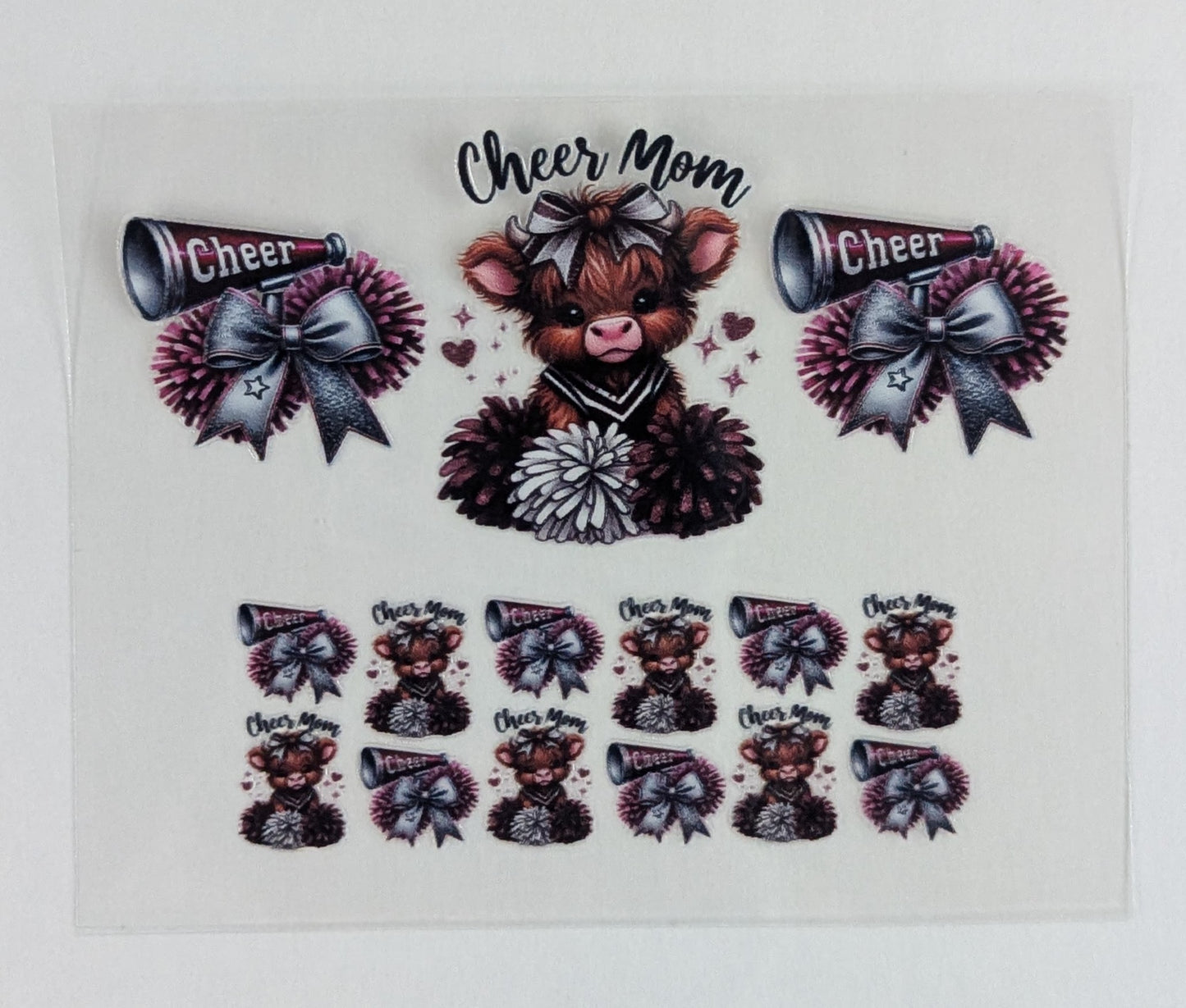 Mini Tumbler Keychain UV/DTF Wraps - Cheer Mom - Multiple Designs Available