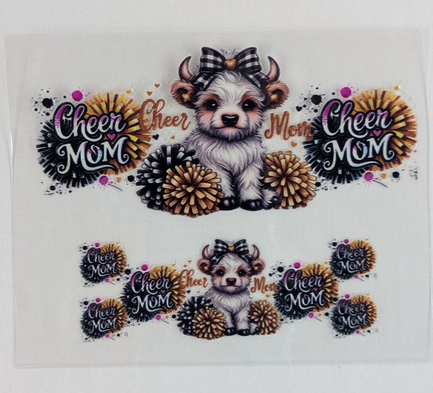 Mini Tumbler Keychain UV/DTF Wraps - Cheer Mom - Multiple Designs Available