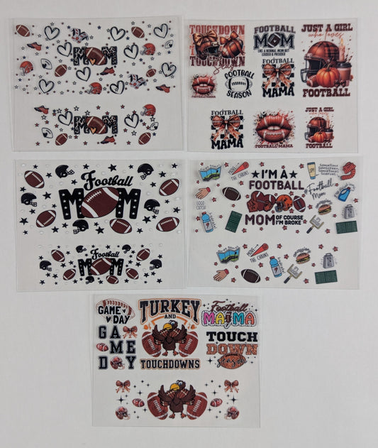 Mini Tumbler Keychain UV/DTF Wraps - Football Mom - Multiple Designs Available