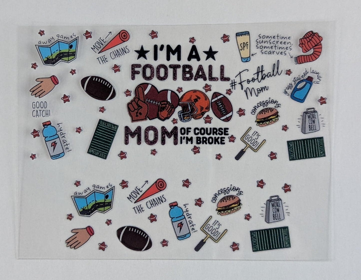 Mini Tumbler Keychain UV/DTF Wraps - Football Mom - Multiple Designs Available