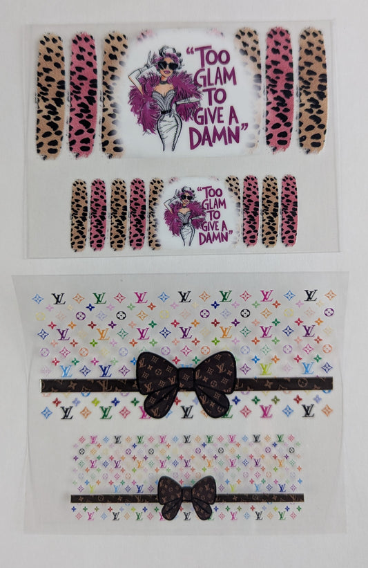Mini Tumbler Keychain UV/DTF Wraps - Glam - Multiple Designs Available