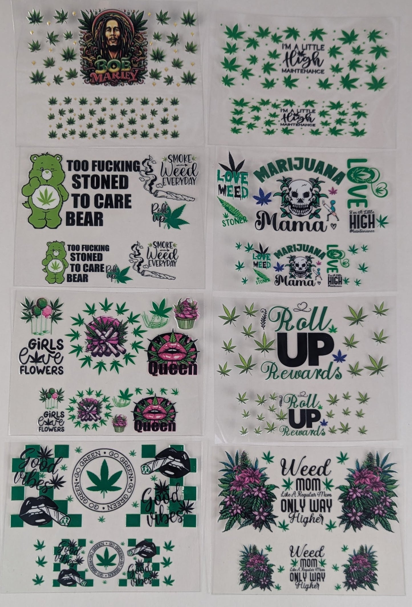 Mini Tumbler Keychain UV/DTF Wraps - 420 - Multiple Designs Available