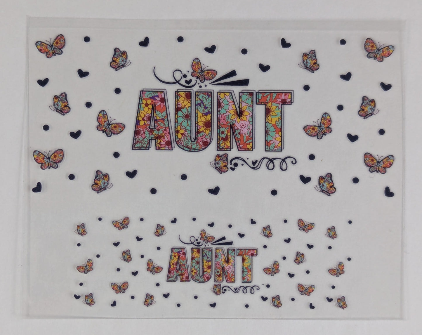 Mini Tumbler Keychain UV/DTF Wraps - Aunt - Multiple Designs Available
