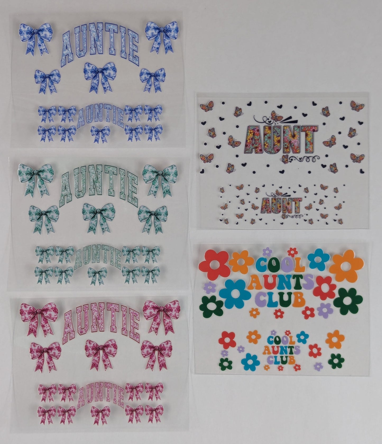 Mini Tumbler Keychain UV/DTF Wraps - Aunt - Multiple Designs Available