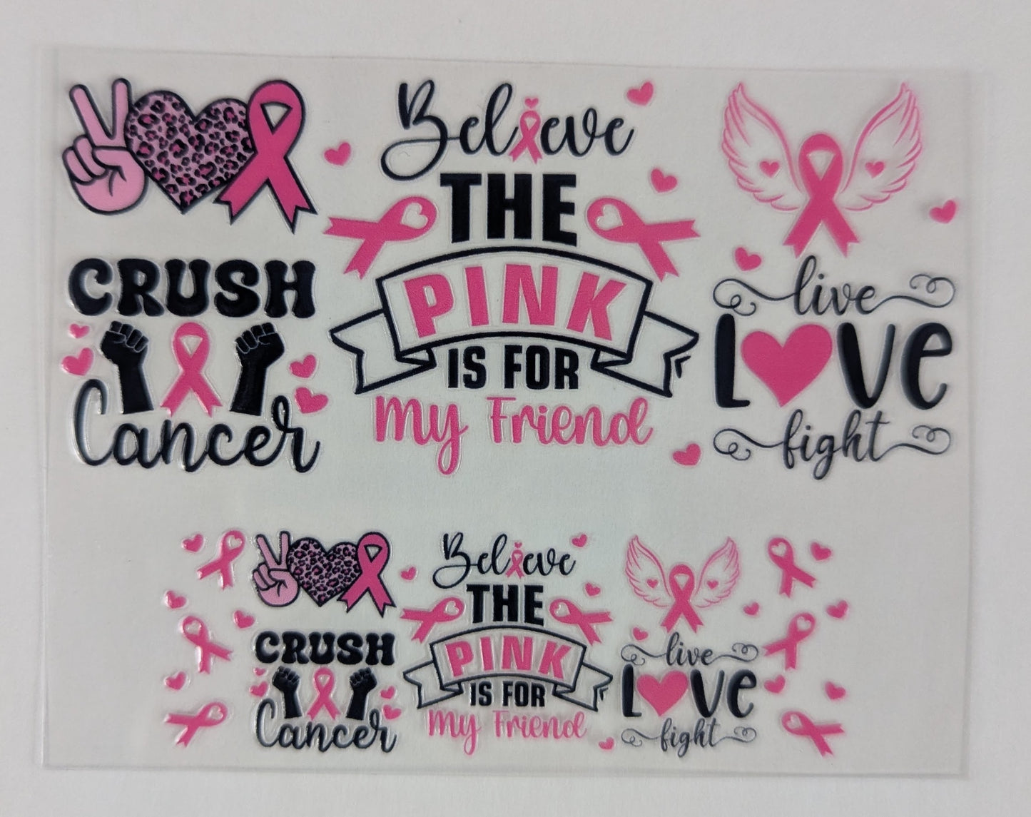 Mini Tumbler Keychain UV/DTF Wraps - Awareness - Breast Cancer - Multiple Designs Available