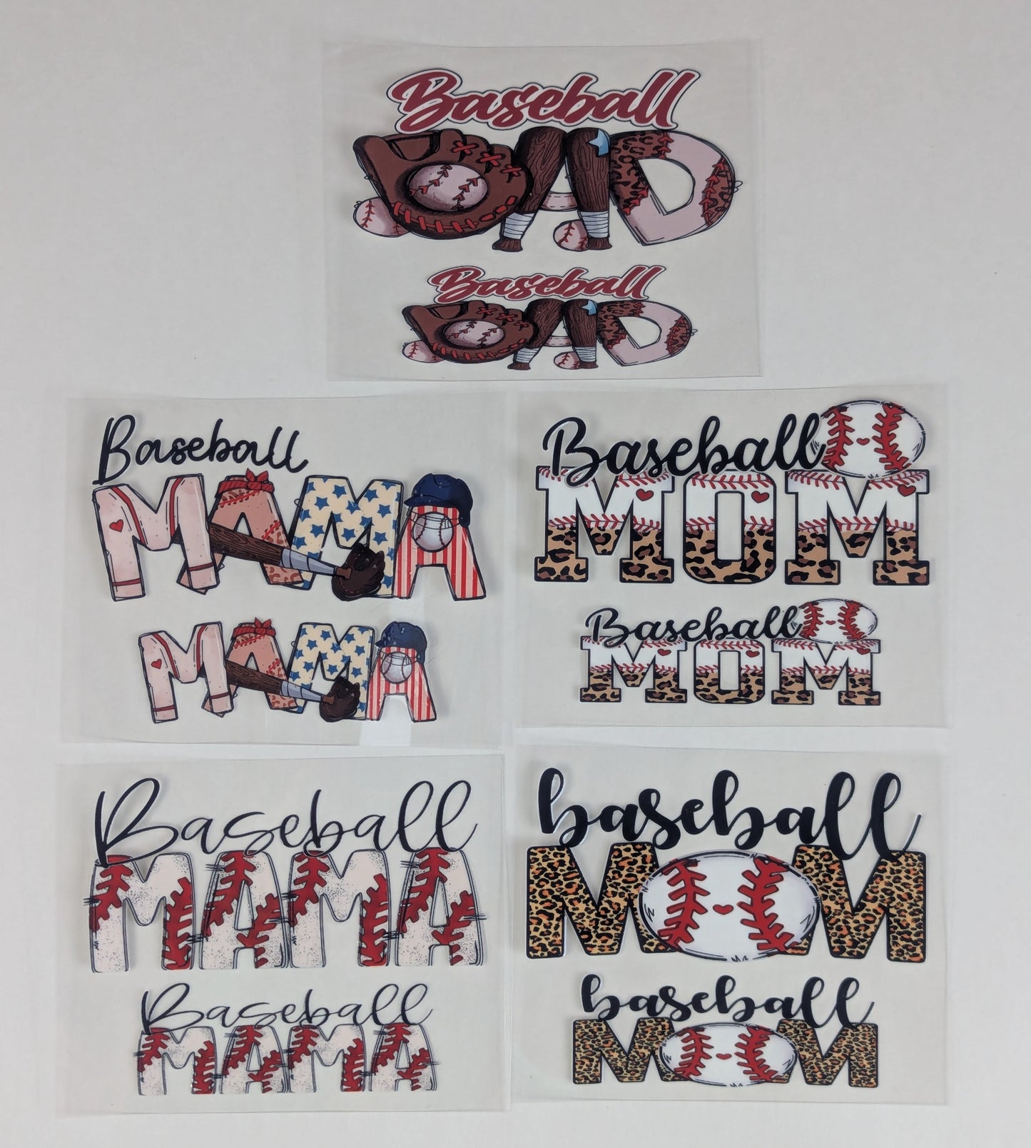 Mini Tumbler Keychain UV/DTF Wraps - Baseball Dad / Baseball Mom / T-Ball Mom - Multiple Designs Available