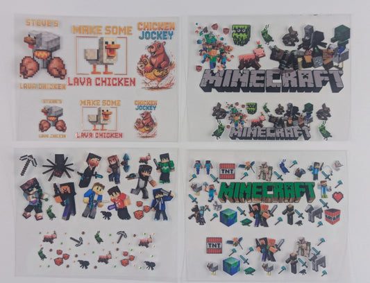 Mini Tumbler Keychain UV/DTF Wraps - Minecraft - Multiple Designs Available