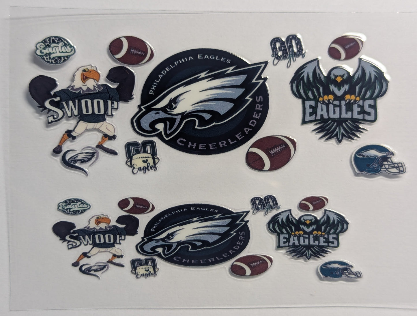 Mini Tumbler Keychain UV/DTF Wraps - Football Cheerleader - Eagles