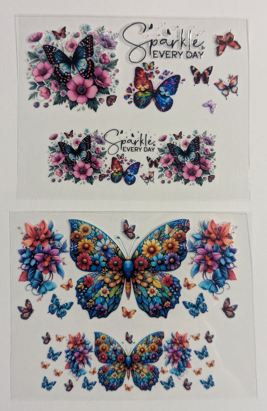 Mini Tumbler Keychain UV/DTF Wraps - Butterflies - Multiple Designs Available