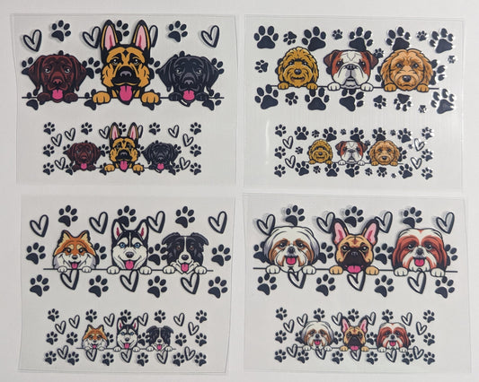Mini Tumbler Keychain UV/DTF Wraps - Dogs - Multiple Designs Available