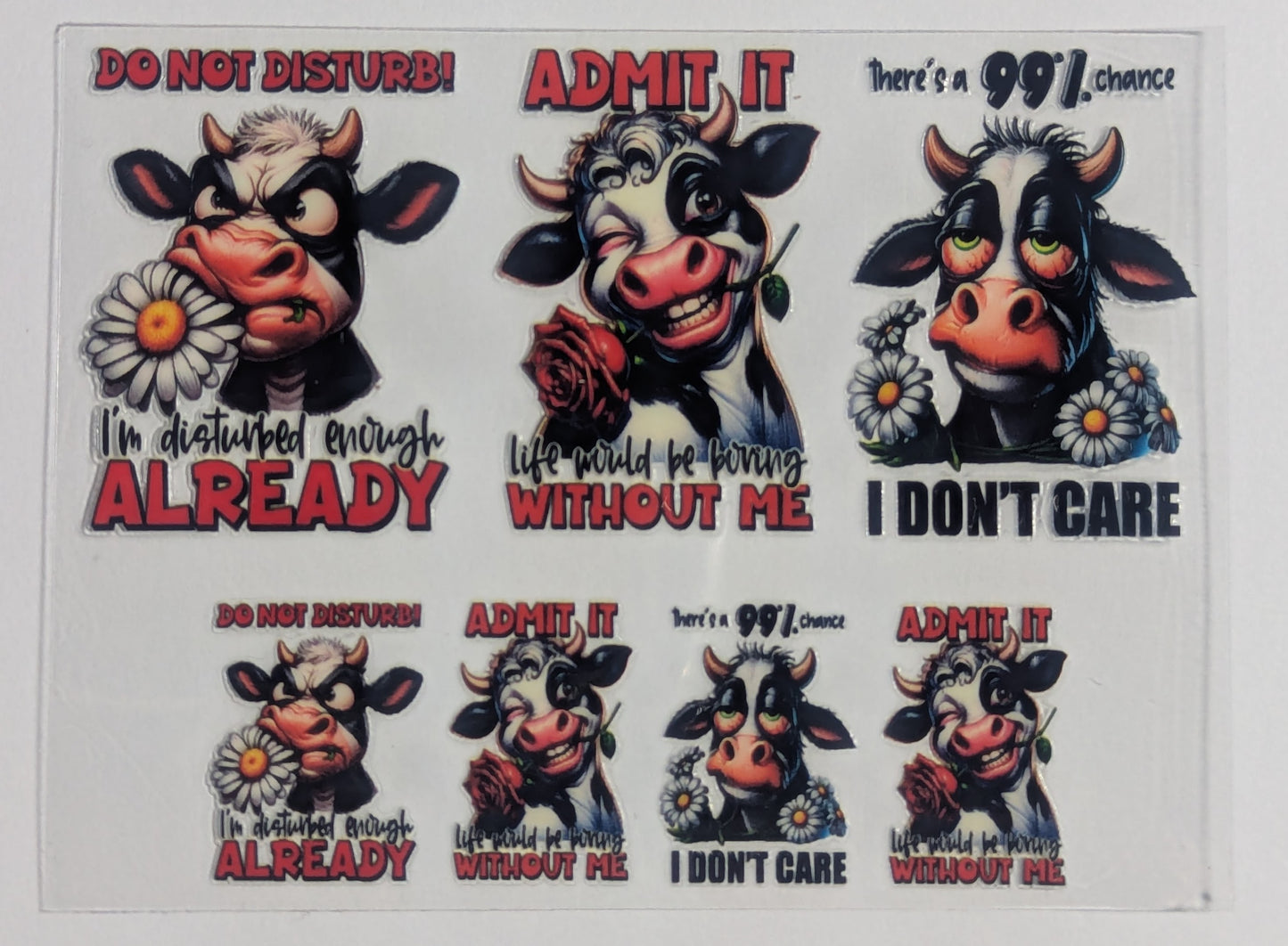 Mini Tumbler Keychain UV/DTF Wraps - Cows 3 - Multiple Designs Available