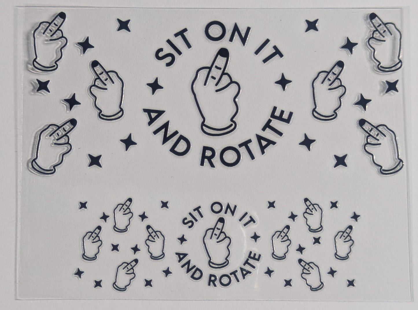 Mini Tumbler Keychain UV/DTF Wraps - Middle Finger - Sit on it and Rotate