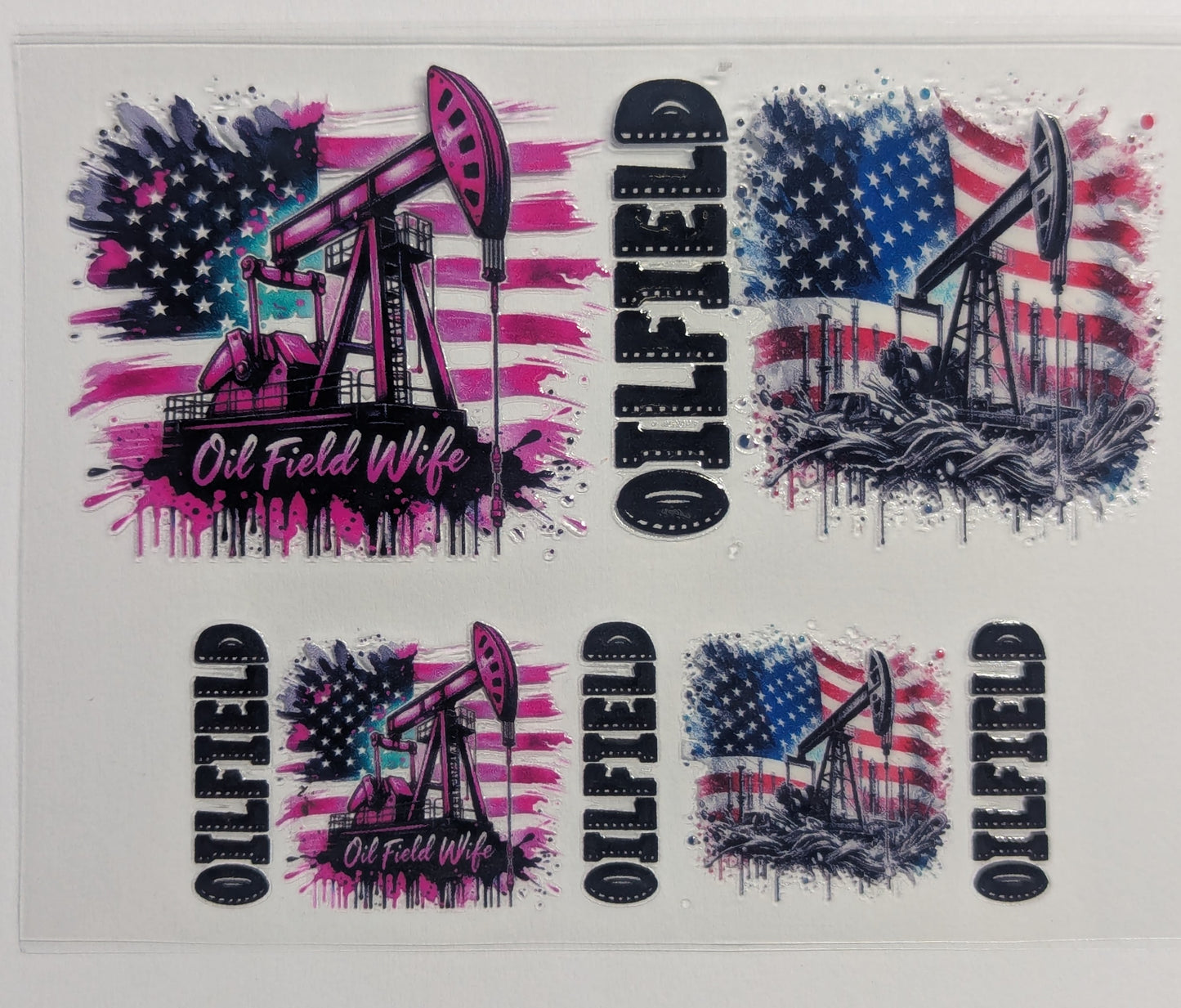 Mini Tumbler Keychain UV/DTF Wraps - Oil Field Wife