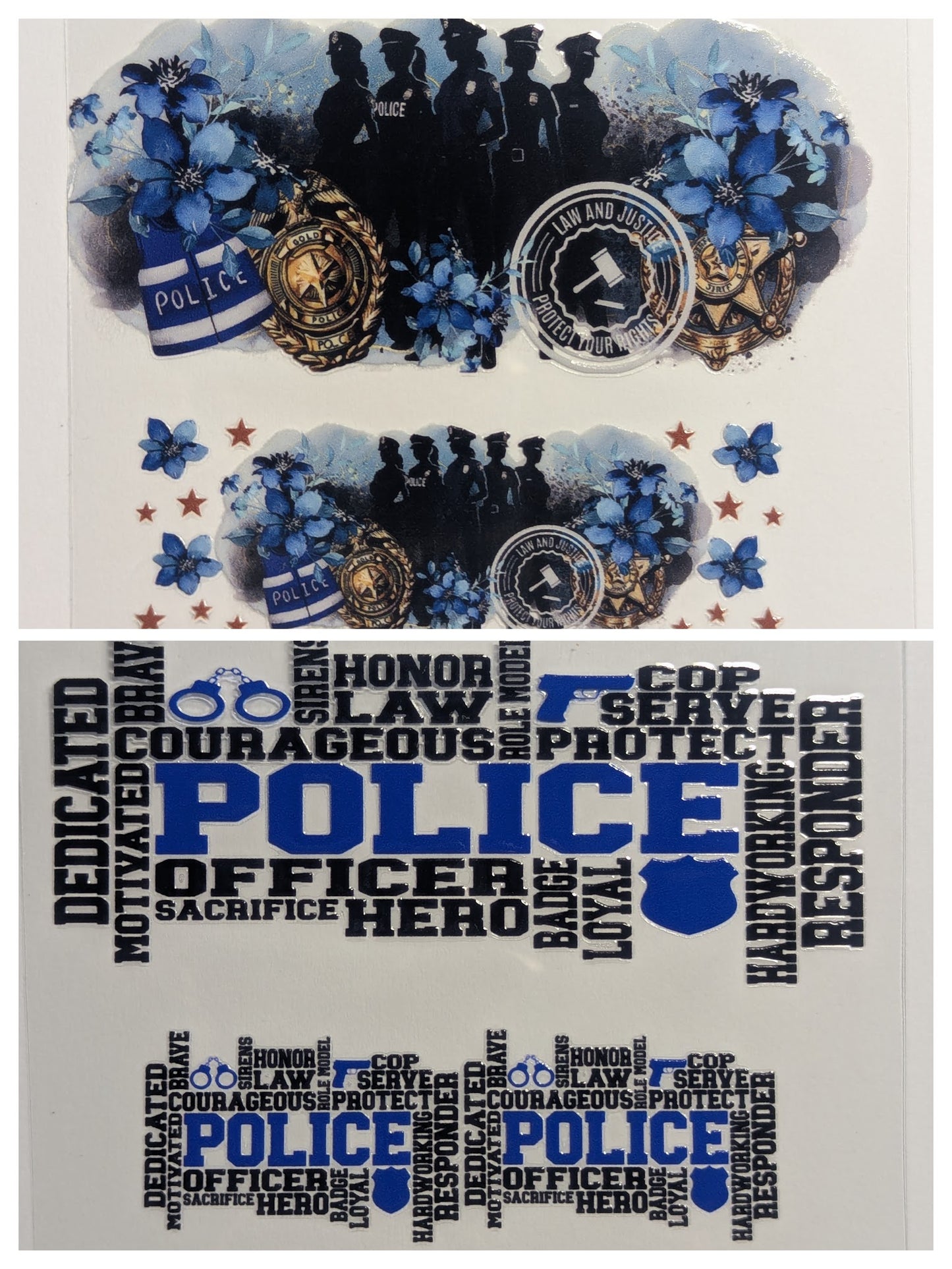 Mini Tumbler Keychain UV/DTF Wraps - Police Officer - Multiple Designs Available