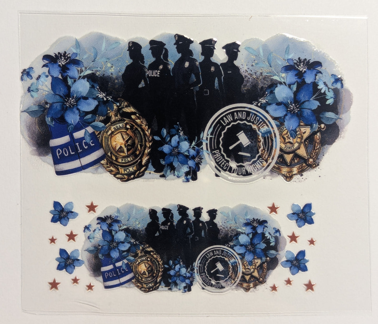Mini Tumbler Keychain UV/DTF Wraps - Police Officer - Multiple Designs Available
