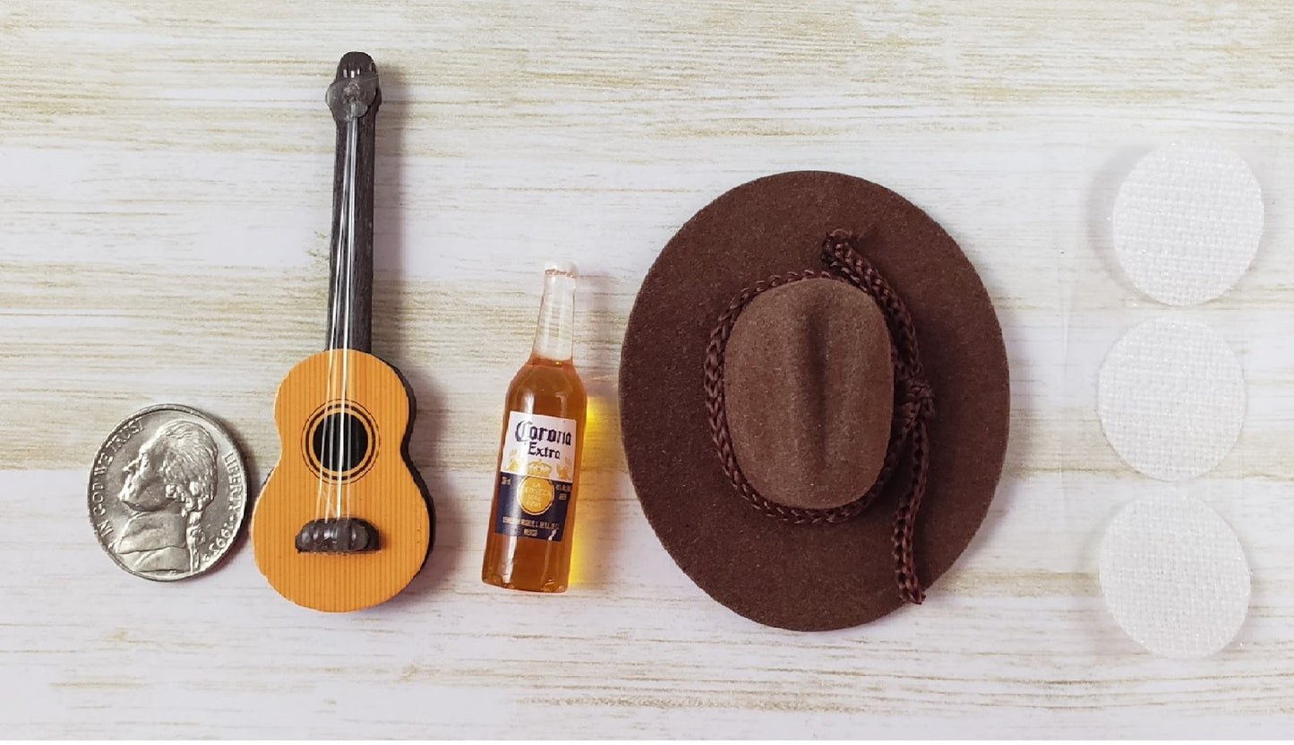 Miniature Cowboy Prop Set for Dolls and Scenes