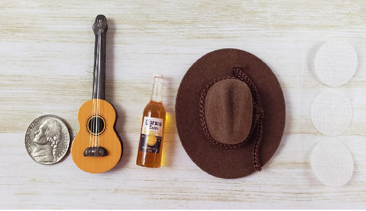 Miniature Cowboy Prop Set for Dolls and Scenes