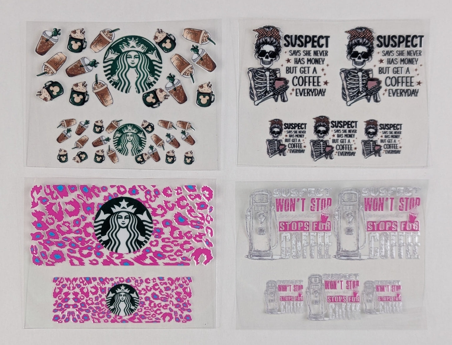 Mini Tumbler Keychain UV/DTF Wraps - Coffee - Multiple Designs Available