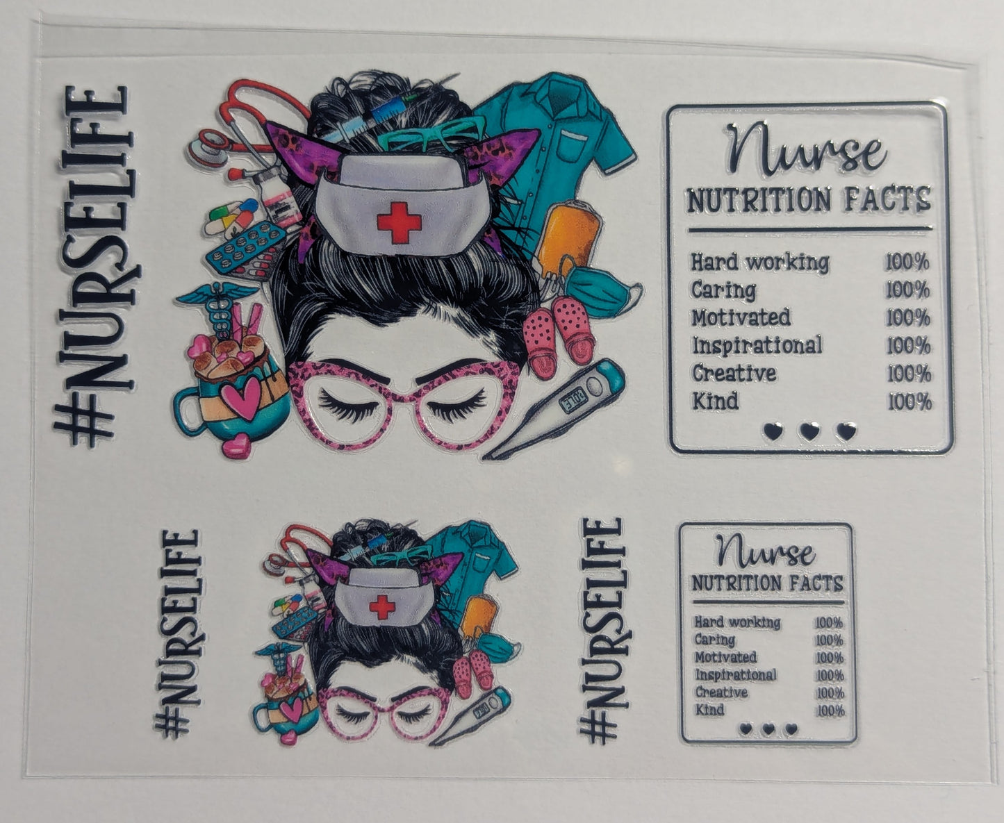 Mini Tumbler Keychain UV/DTF Wraps - Nurse 2 - Multiple Designs Available