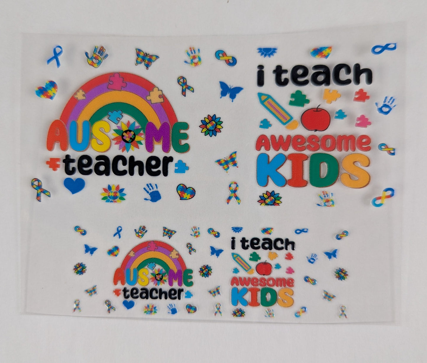 Mini Tumbler Keychain UV/DTF Wraps - Teacher - Multiple Designs Available