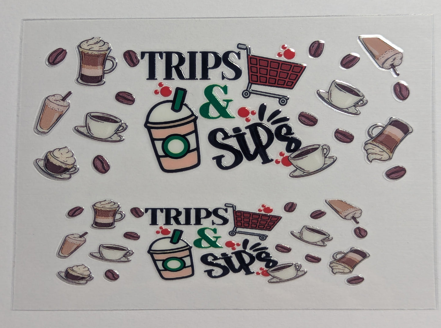 Mini Tumbler Keychain UV/DTF Wraps - Trips & Sips