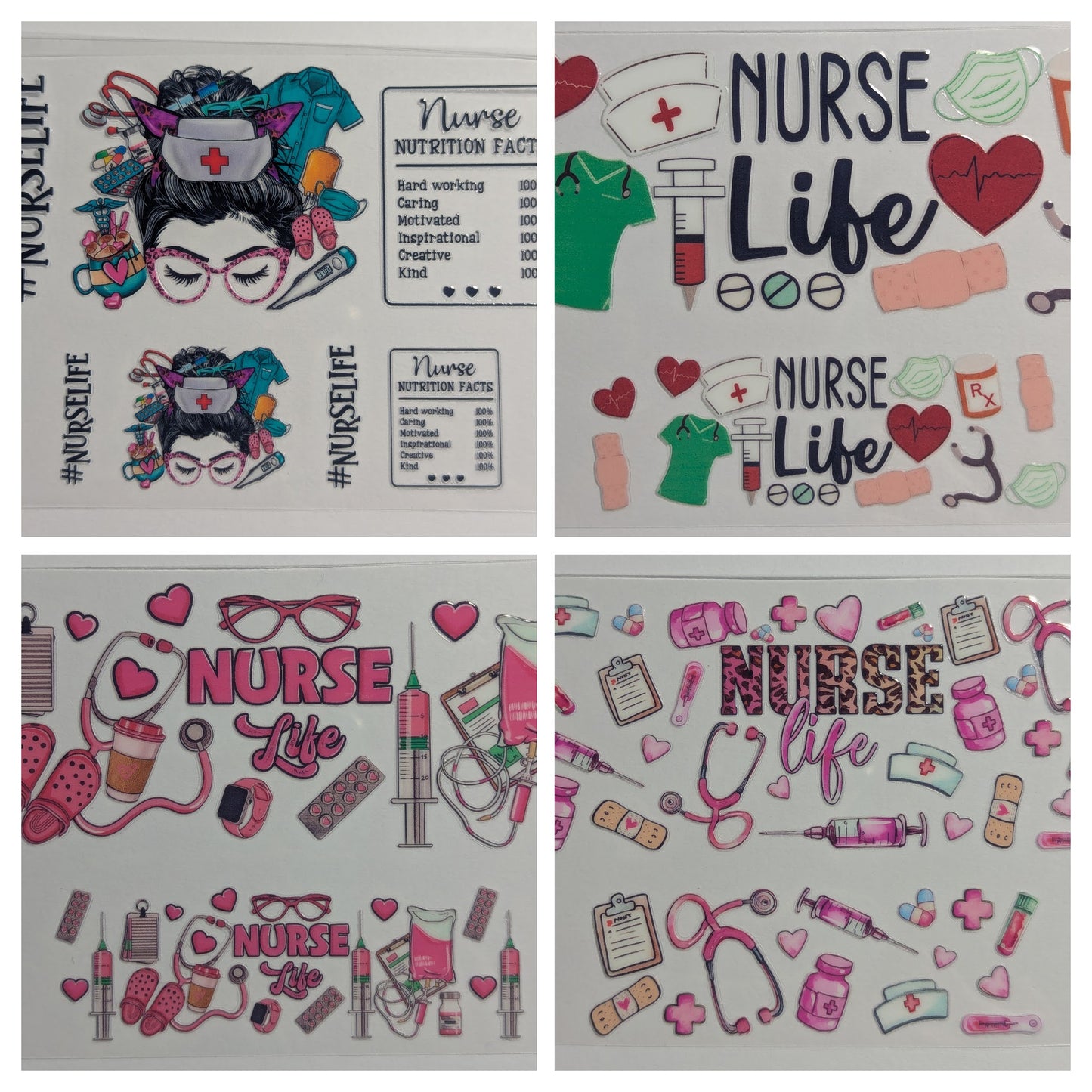 Mini Tumbler Keychain UV/DTF Wraps - Nurse 2 - Multiple Designs Available