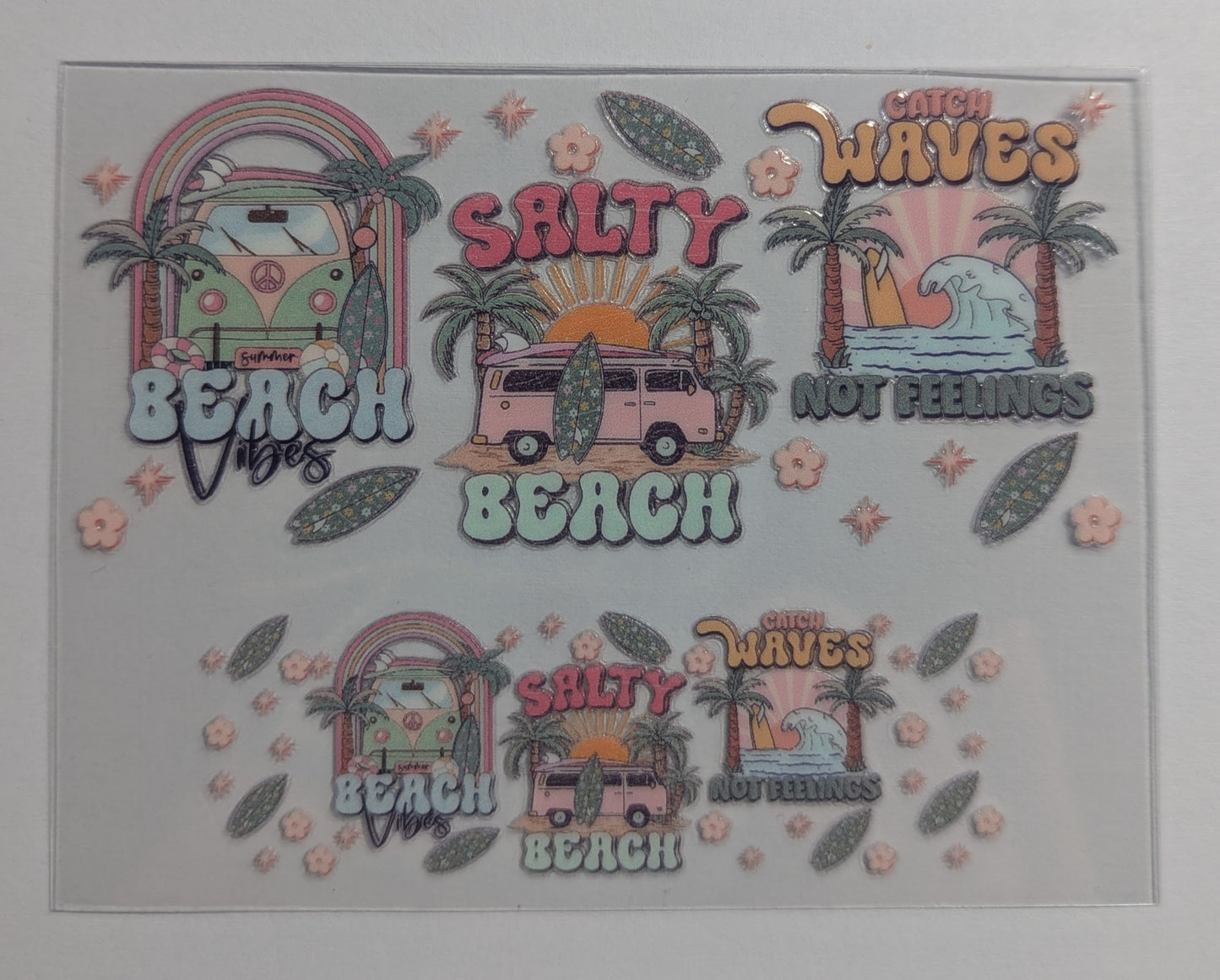 Mini Tumbler Keychain UV/DTF Wraps - Beach Vibes