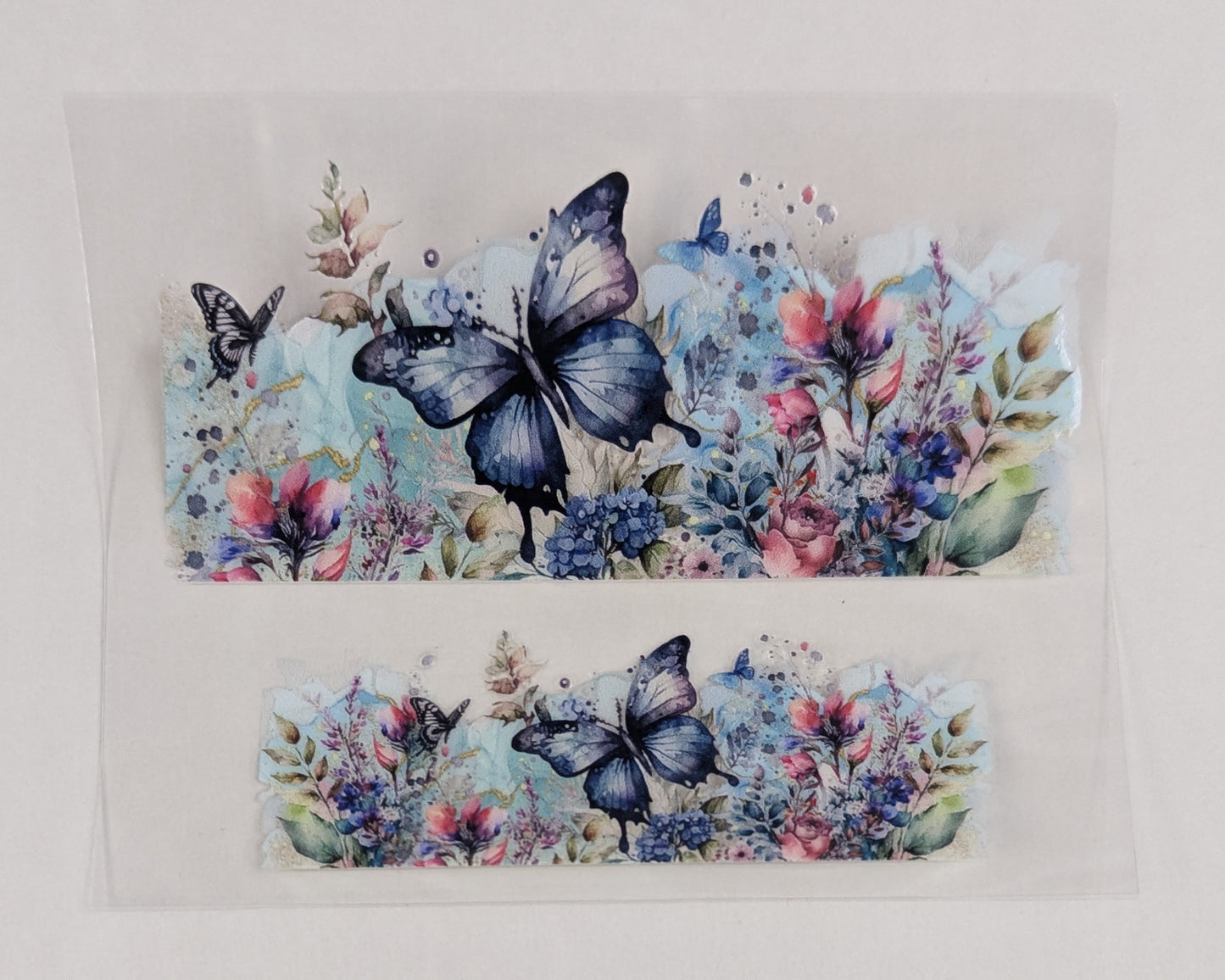 Mini Tumbler Keychain UV/DTF Wraps - Flowers with Butterflies - Multiple Designs Available