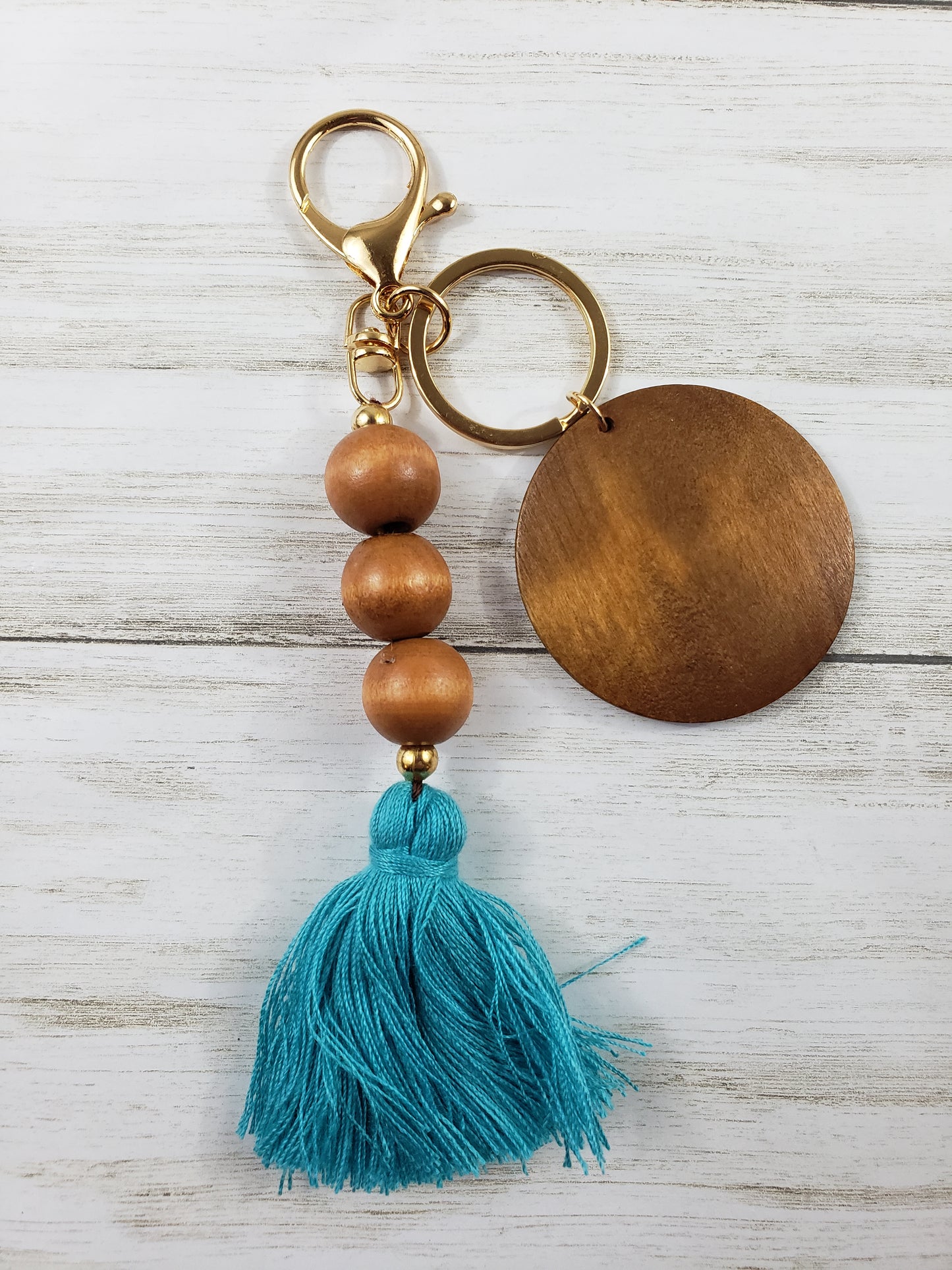 Wood Bead Tassel Keychain - Multiple Designs Available