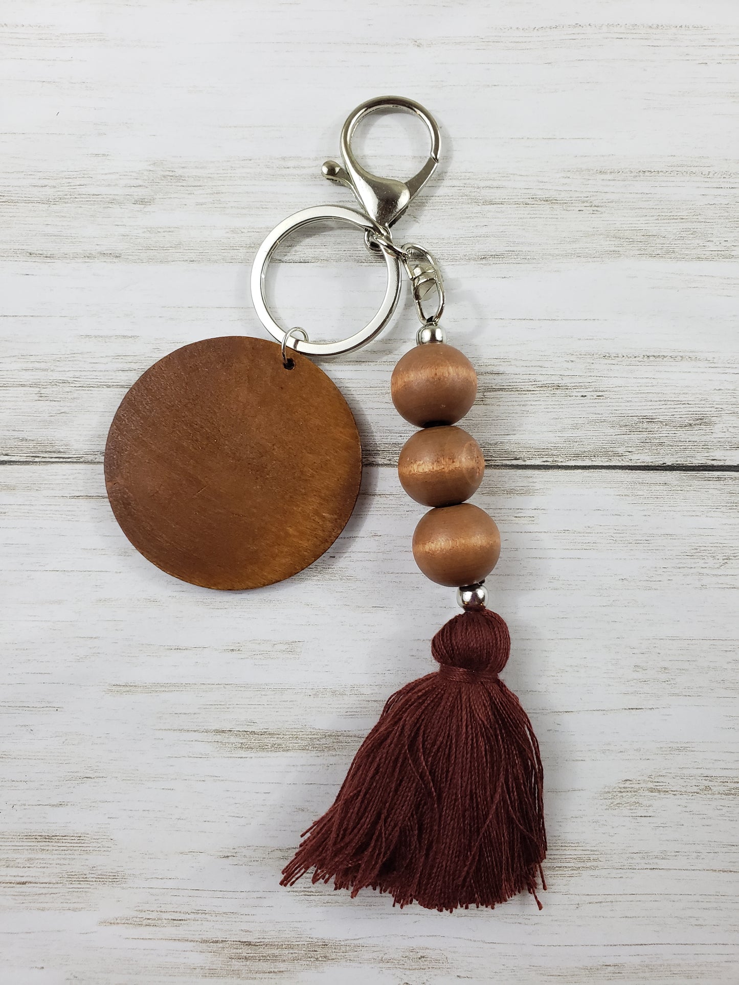 Wood Bead Tassel Keychain - Multiple Designs Available