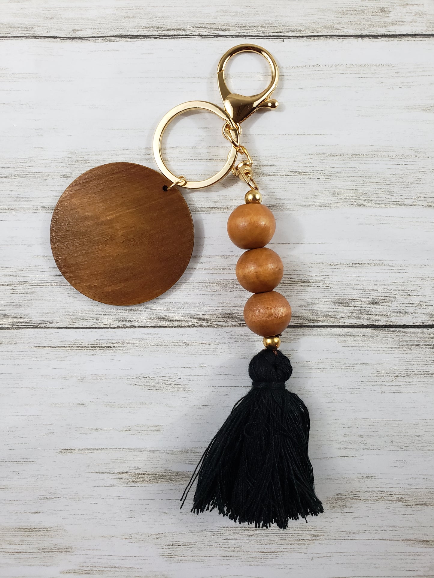 Wood Bead Tassel Keychain - Multiple Designs Available