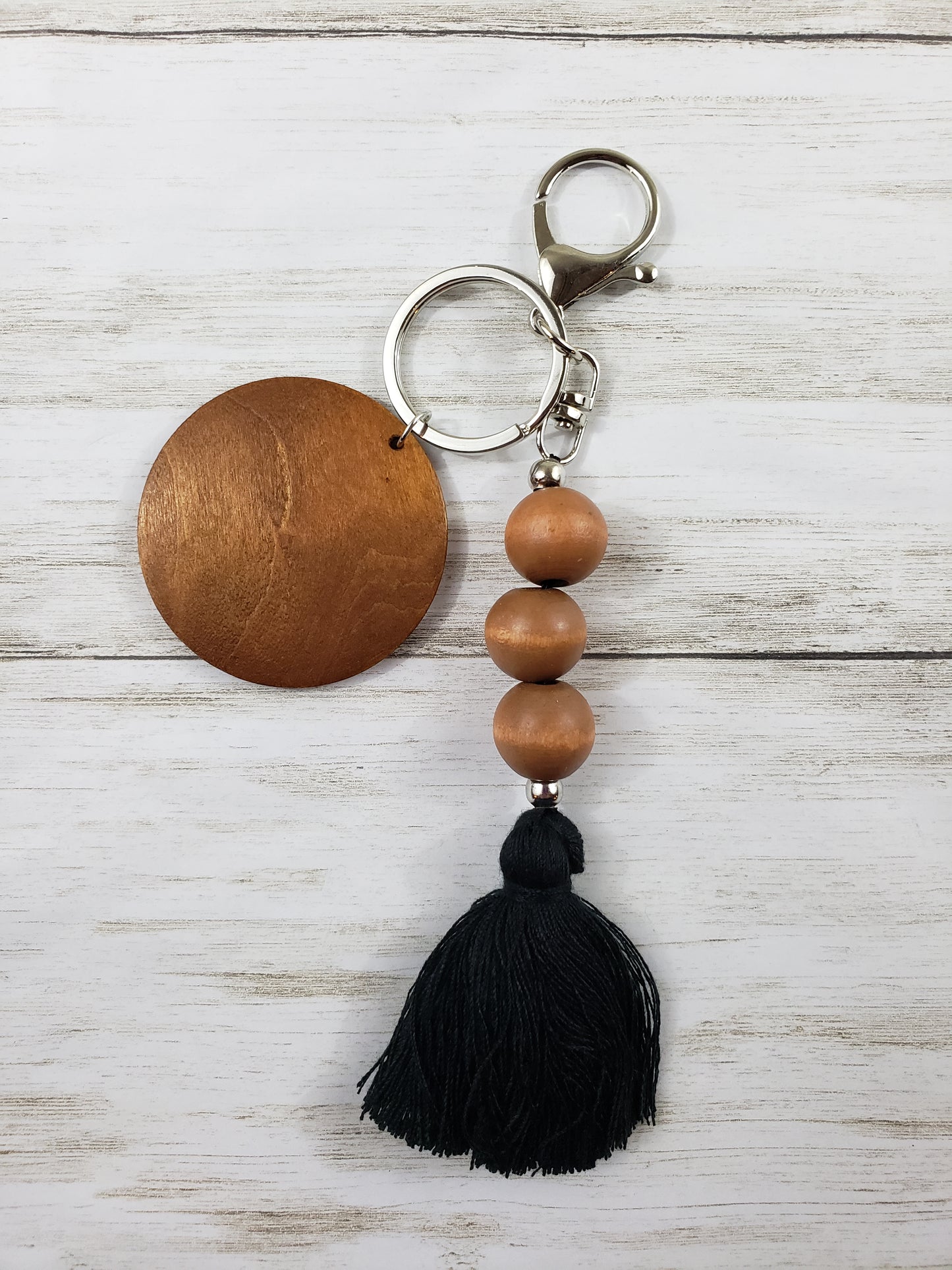 Wood Bead Tassel Keychain - Multiple Designs Available