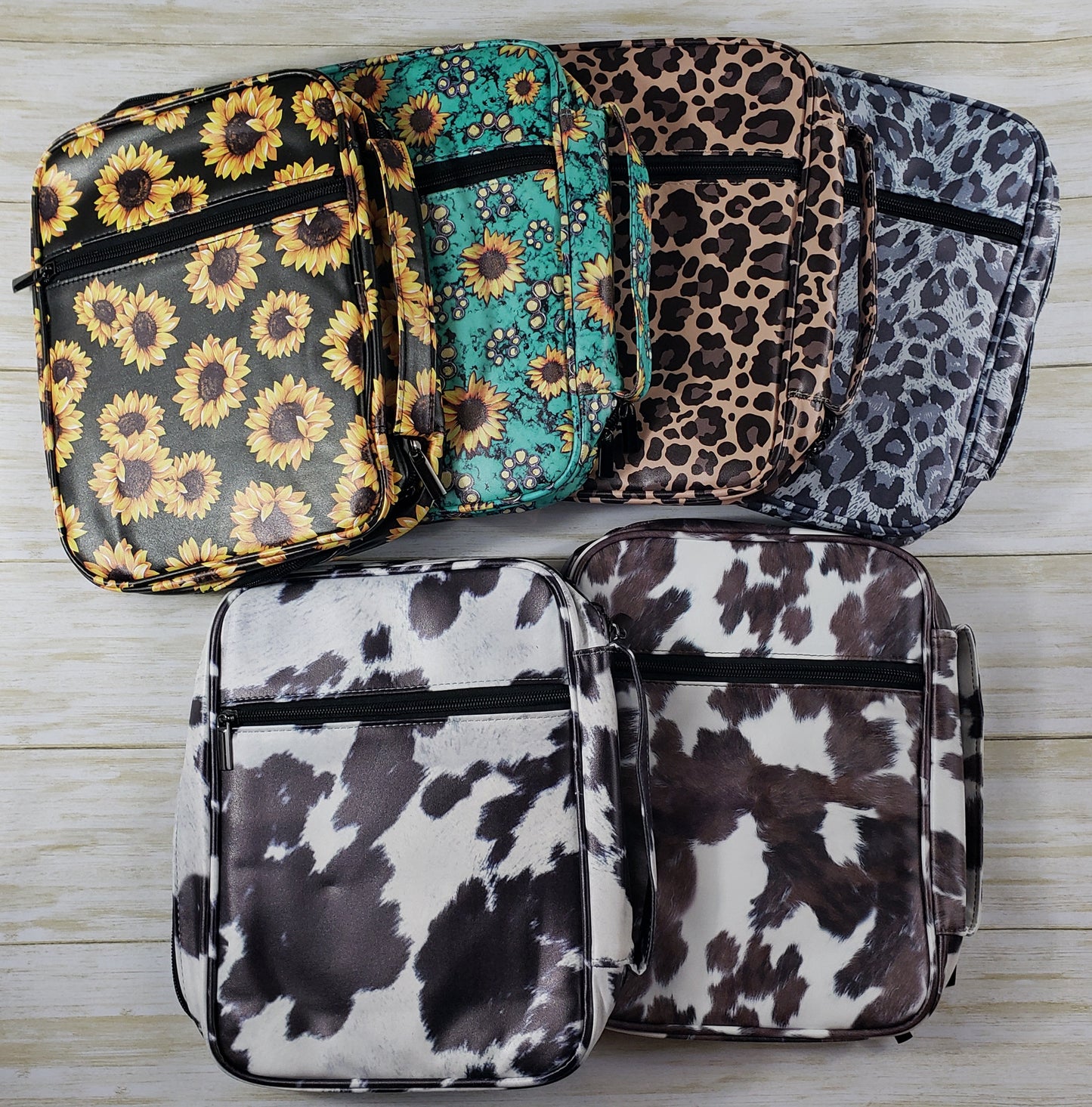 Bible or Book Holder with Zipper Closure, Handle, and Multiple Pockets – Various Prints Available