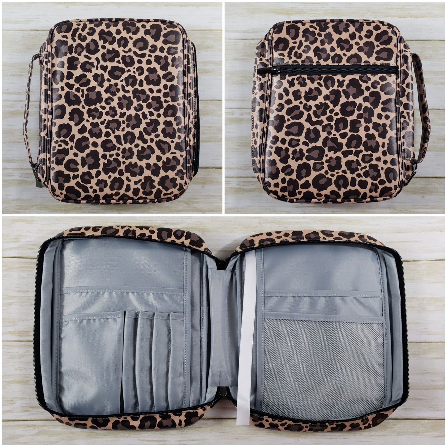 Bible or Book Holder with Zipper Closure, Handle, and Multiple Pockets – Various Prints Available